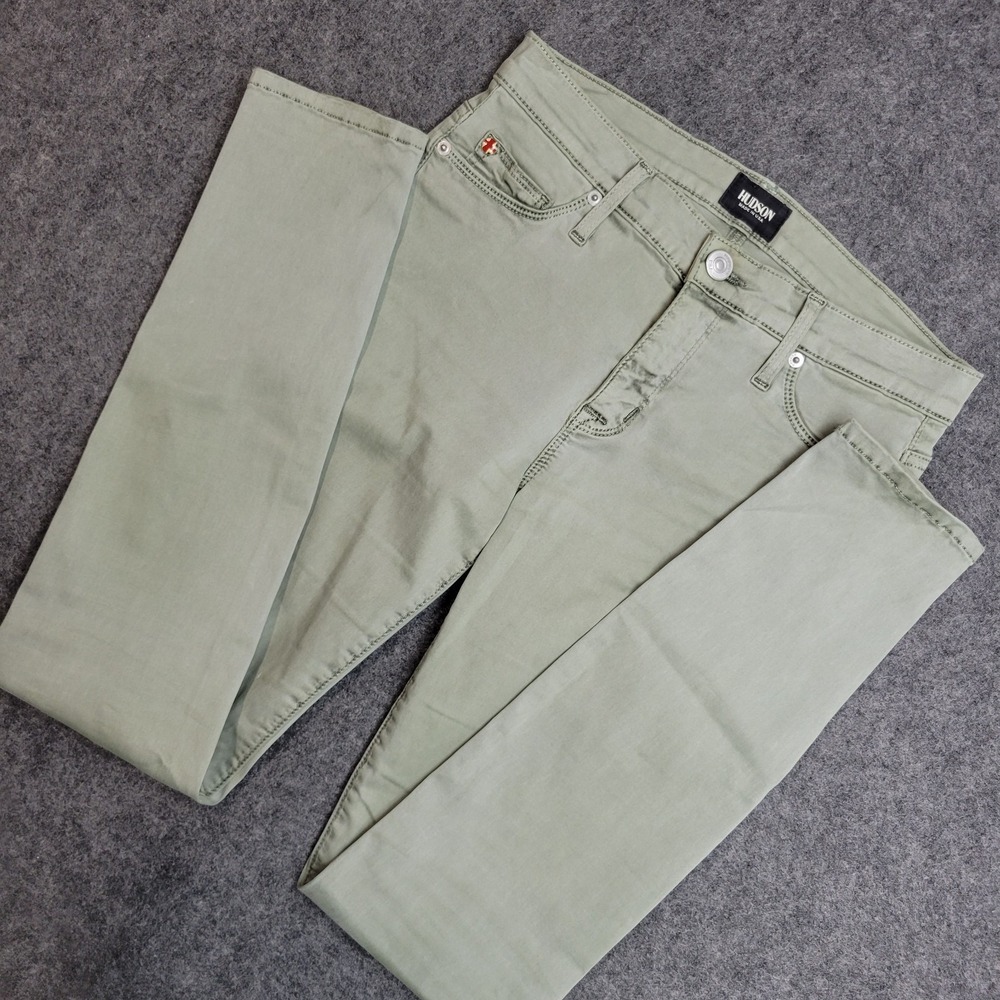 Hudson Jeans Womens 26 Green Denim Nico Mid Rise Super Skinny Leg Indie Skinny